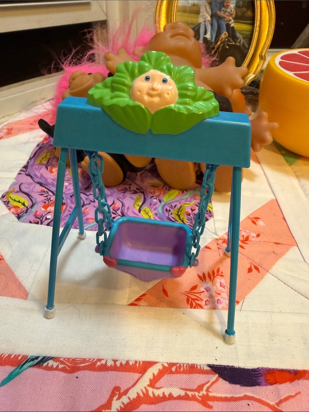 Cabbage patch Blue and Purple Floral Swing Toy for Kids